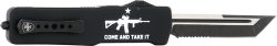 TEMPLAR KNIFE LARGE ZINC OTF - COME & TAKE IT AR 3.5" D2 SRTD